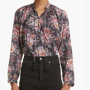 Mille Joni Black Floral Blouse